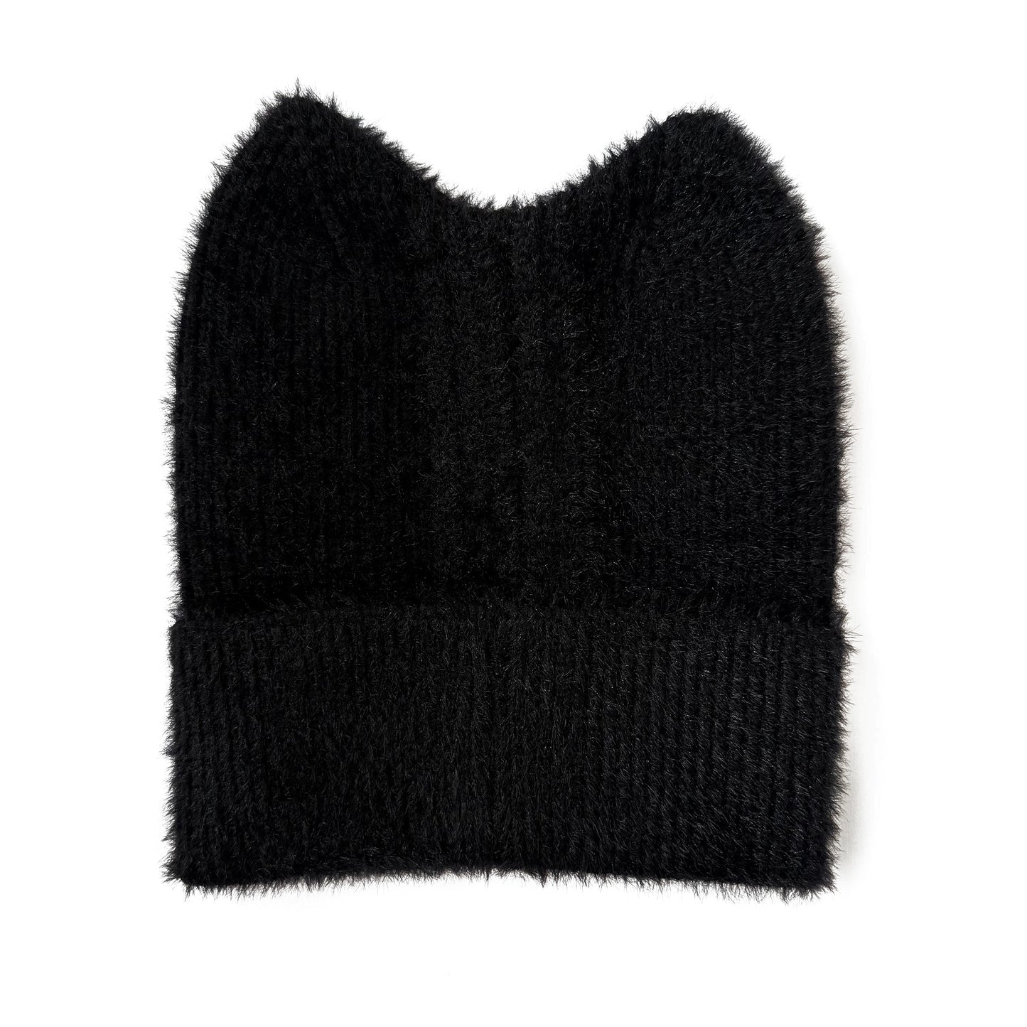 Bloom Thief: Embroidered Cat Ear Beanie (Black)