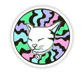 Cat with Closed Eyes Sticker