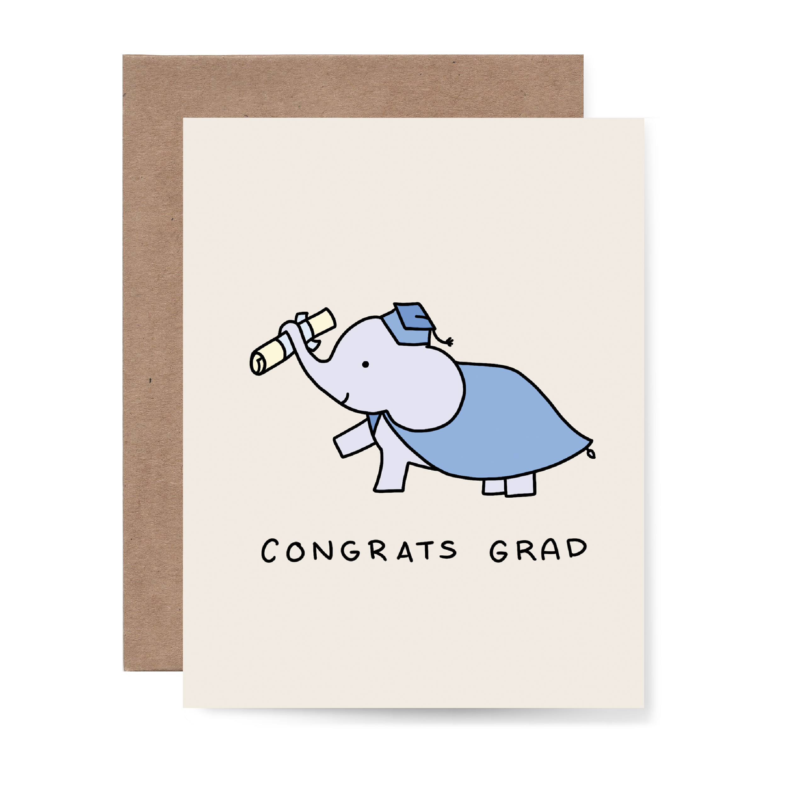 Congrats Grad Elephant Greeting Card