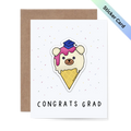 Congrats Grad Ice Cream Sticker Card