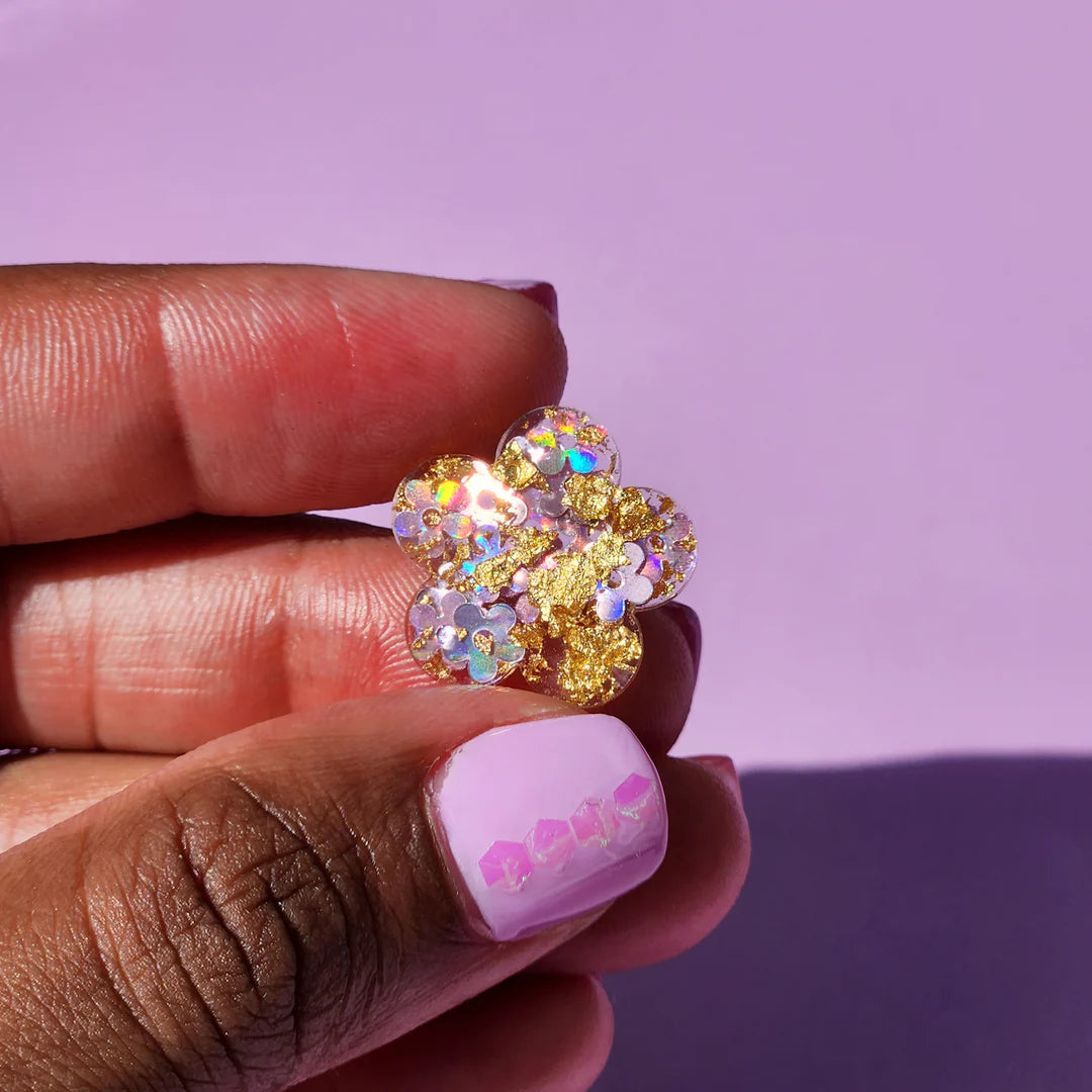 Dahilias Flower Studs - Purple