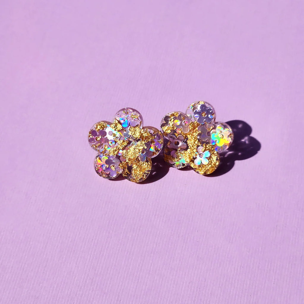 Dahilias Flower Studs - Purple