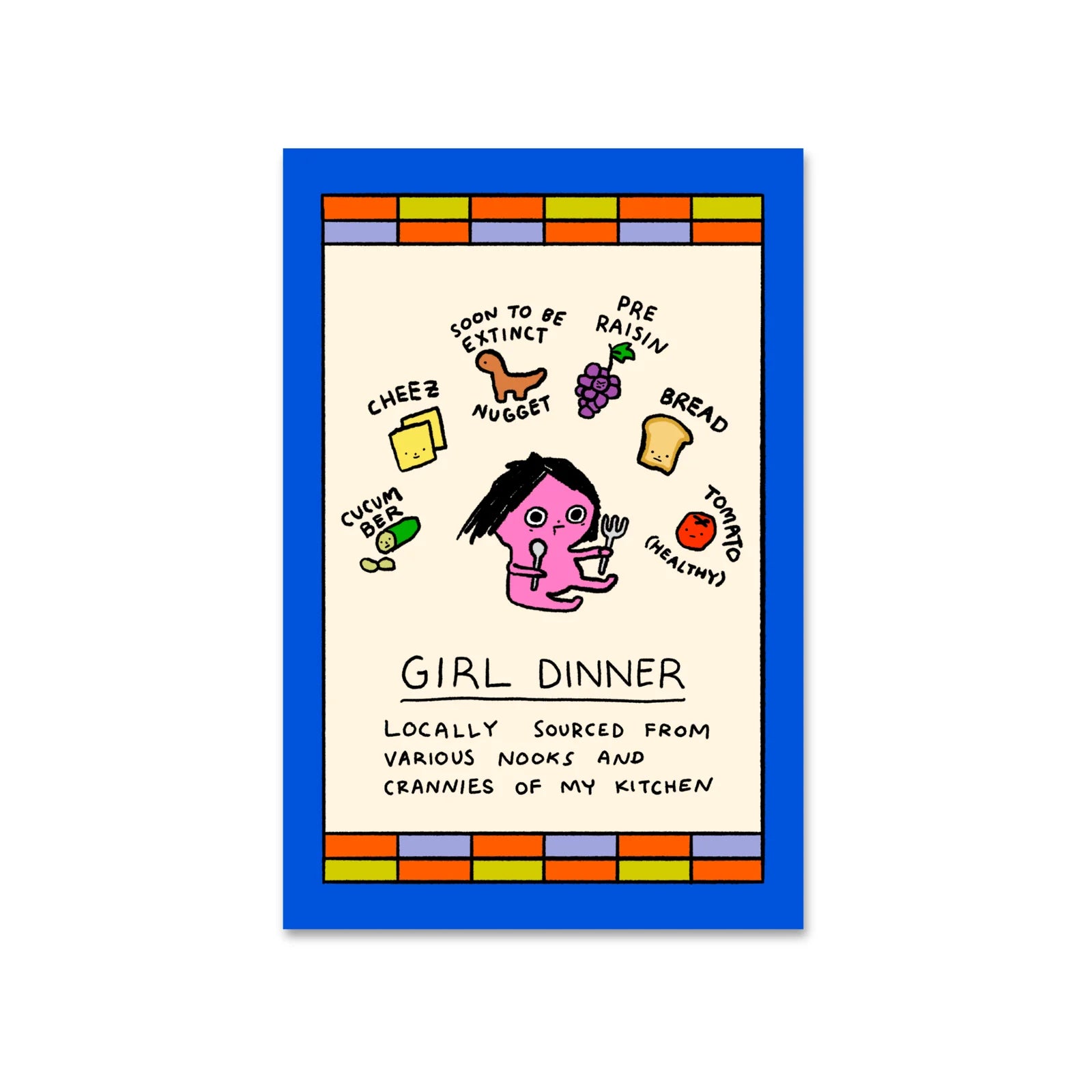 Postcard - Girl Dinner
