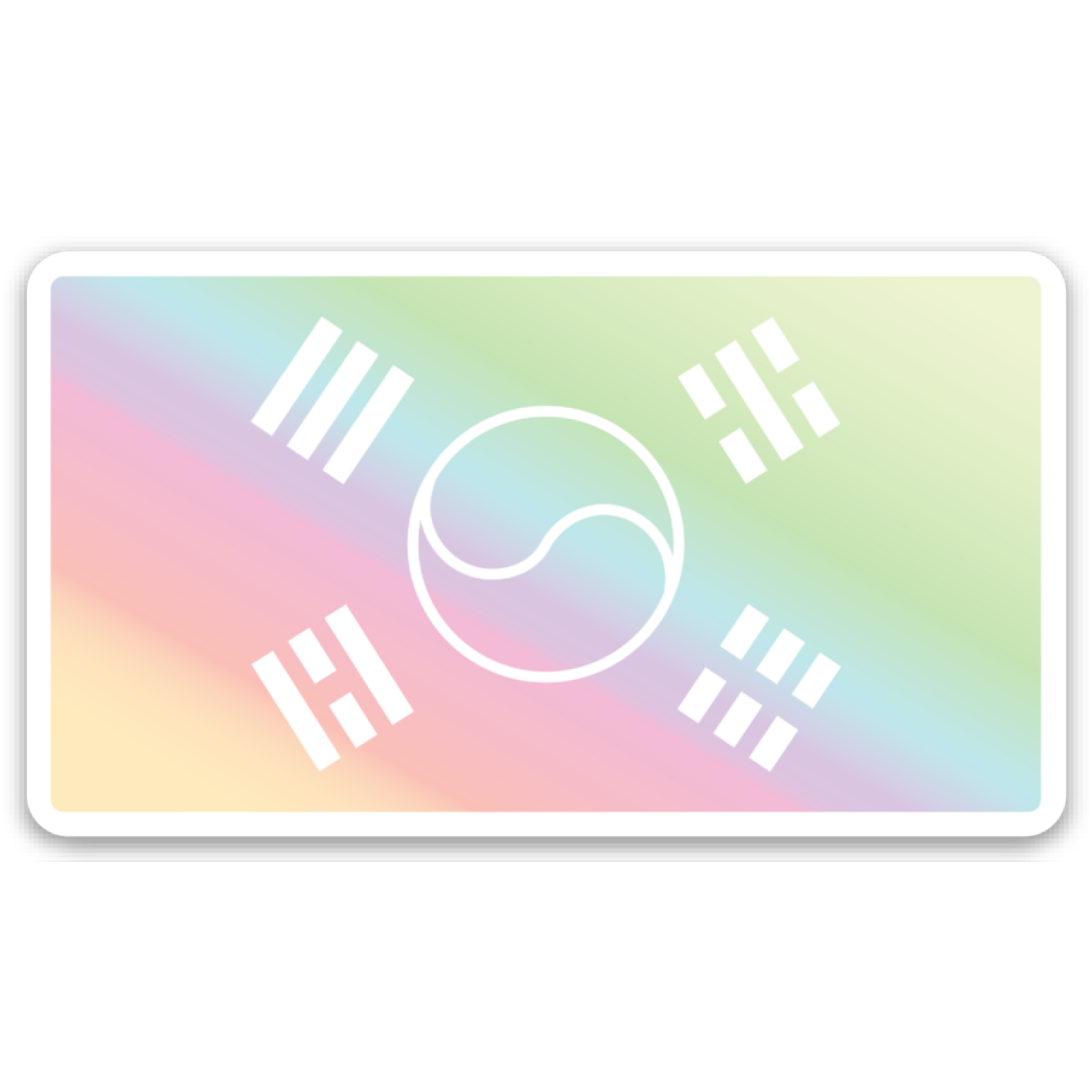 Korea Flag Holographic Sticker