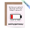 Happy Birthday Need a Nap Sticker Card